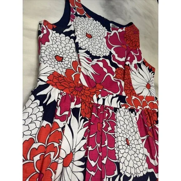 Eliza J Women’s Sleeveless Knee Length Dress Navy Red And Pink Floral Size 12 - Picture 3 of 8